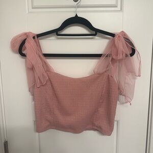 Altar’d state cropped tulle strap tank top